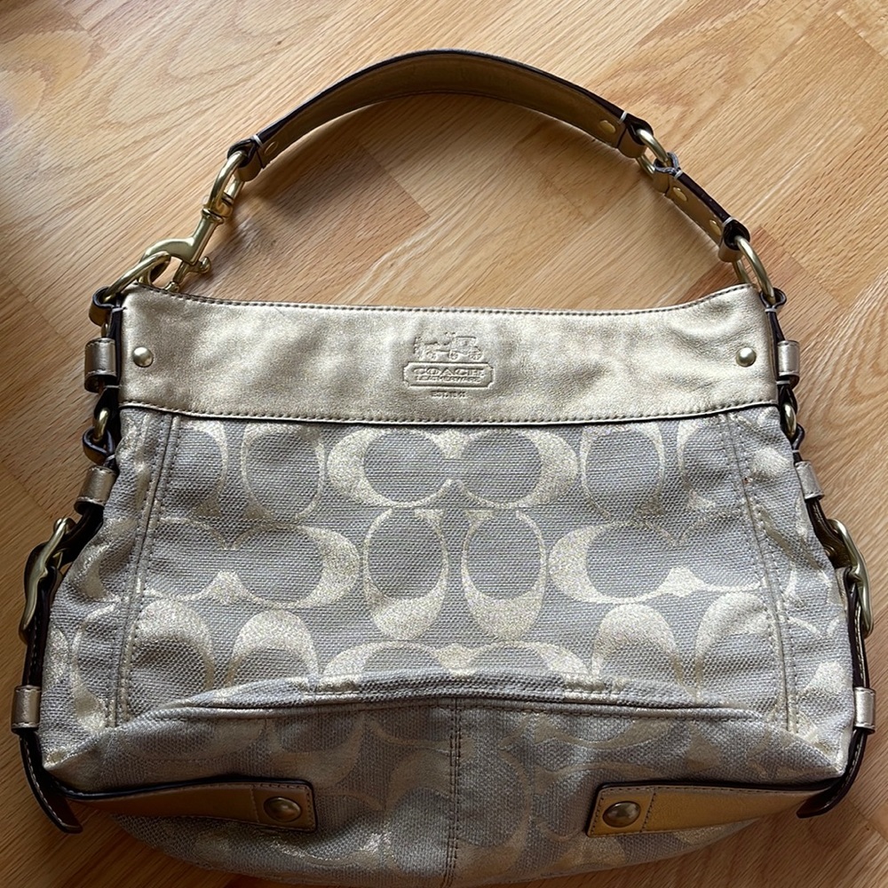 Coach Shoulder Bag with Green Interior